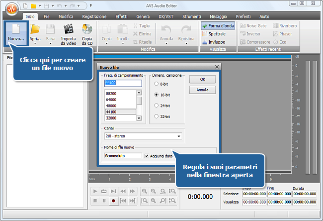 Come registrare la musica con AVS Audio Editor? Passo 2
