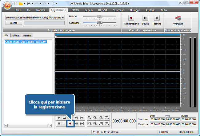 Come registrare la musica con AVS Audio Editor? Passo 5