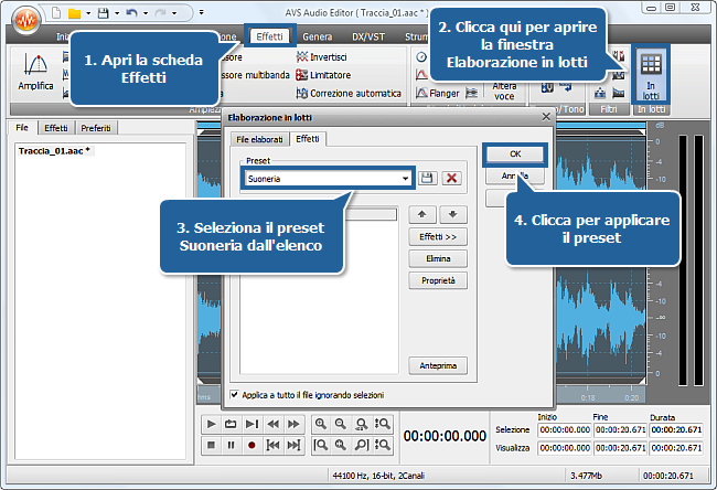 Come creare una suoneria usando AVS Audio Editor? Passo 4