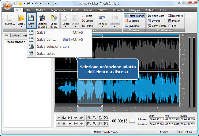 Come elaborare i canali individuali con AVS Audio Editor? Passo 6
