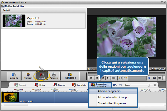 Come creare un menù disco usando AVS Video ReMaker? Passo 4