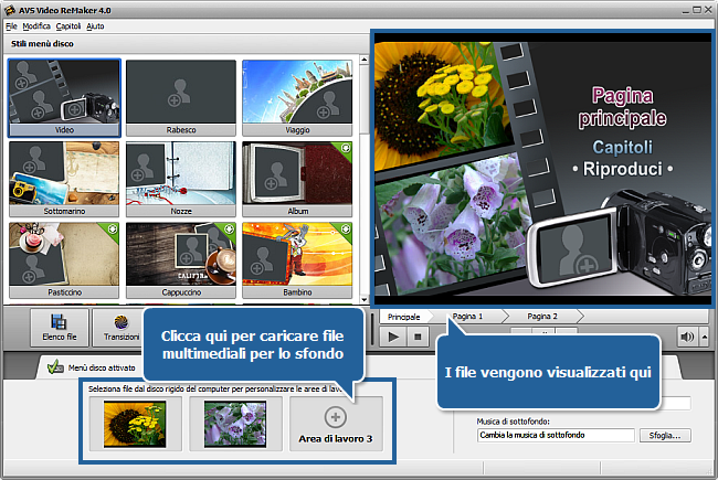 Come creare un menù disco usando AVS Video ReMaker? Passo 5