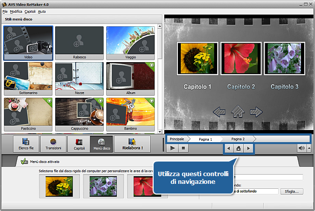 Come creare un menù disco usando AVS Video ReMaker? Passo 5
