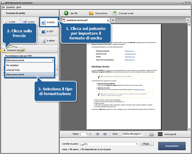 Come convertire da PDF a DOCX? Passo 3