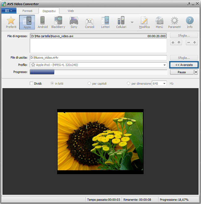 Come convertire file video in MP4 per Apple iPod. Passo 5