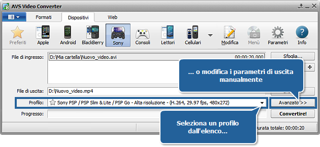 Come creare un file leggibile da un lettore portatile? Passo 3