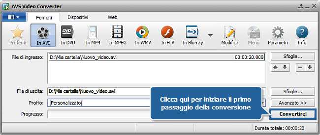 Come effettuare la conversione in più passaggi con AVS Video Converter? Passo 5