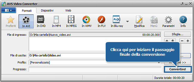 Come effettuare la conversione in più passaggi con AVS Video Converter? Passo 8