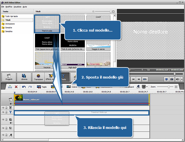 Come inserire i titoli di coda alla fine del filmato?