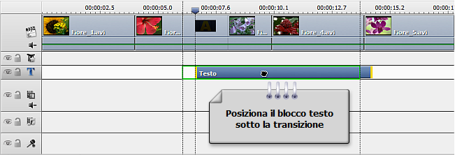 Come aggiungere un titolo dopo il clip selezionato nella Timeline? Passo 4