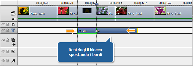 Come aggiungere un titolo dopo il clip selezionato nella Timeline? Passo 4