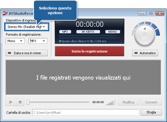 Come registrare audio tramite Stereo Mix? Passo 2