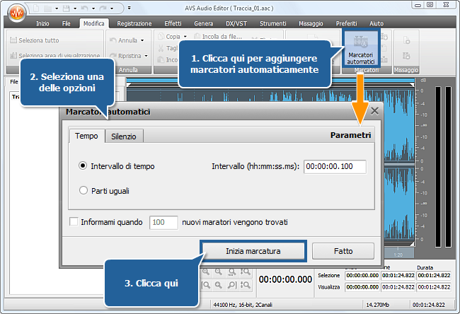 Come dividere un file audio in tracce separate con AVS Audio Editor? Passo 3