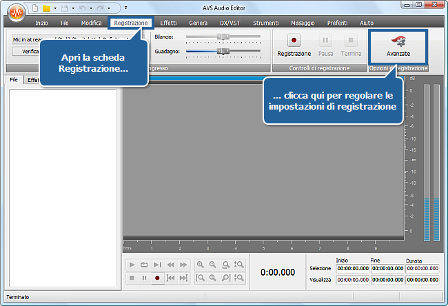 Come registrare audio da un microfono? Passo 4