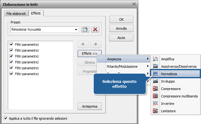 Come normalizzare il volume di una serie di tracce audio? Passo 3