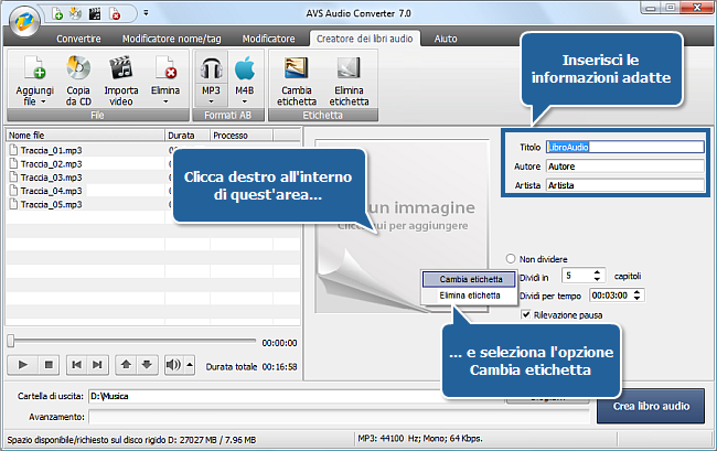 Come creare libri audio usando AVS Audio Converter? Passo 4