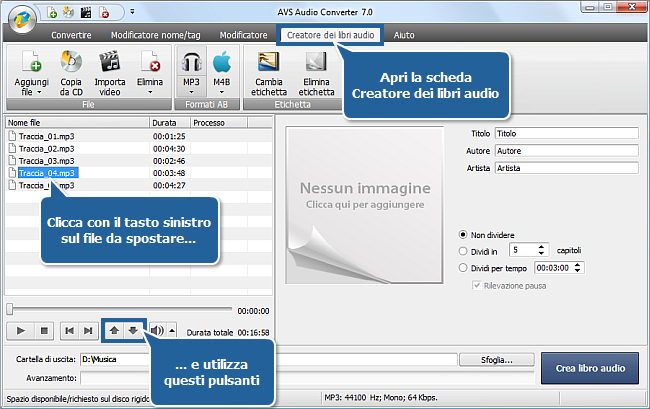Come creare libri audio usando AVS Audio Converter? Passo 4