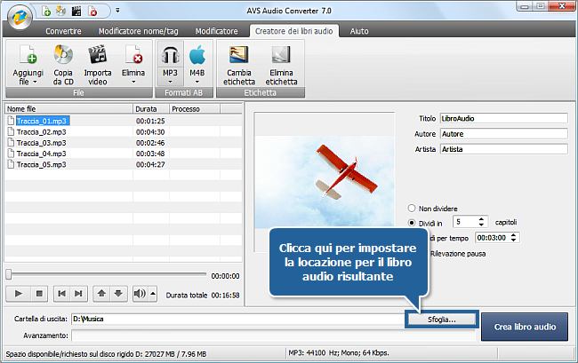 Come creare libri audio usando AVS Audio Converter? Passo 5