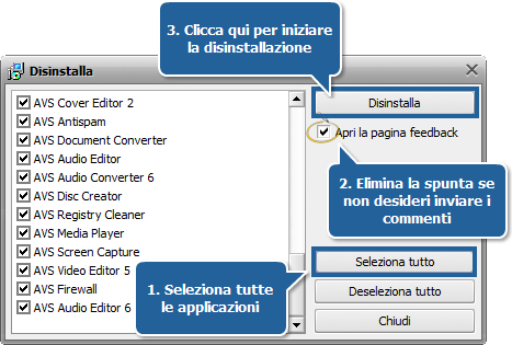 Come reinstallare i software AVS4YOU? Passo 1