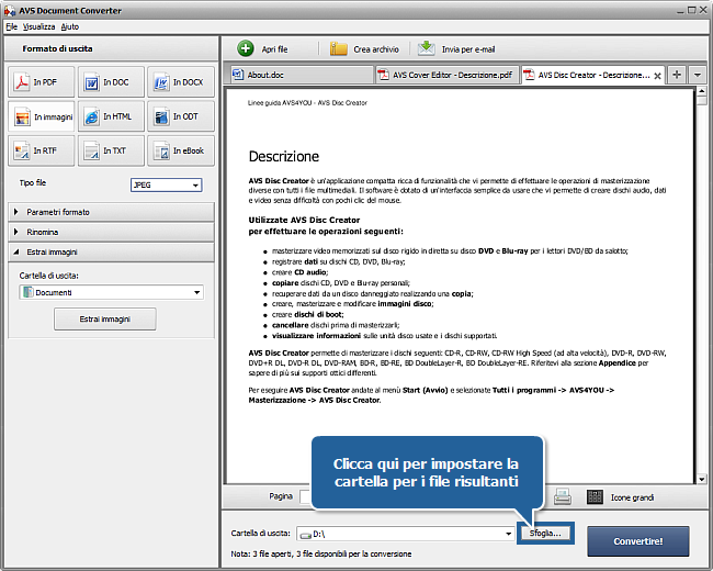Come convertire dei documenti? Passo 6
