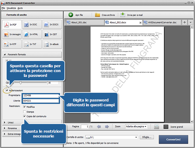 Come convertire i file DOC/DOCX in formato PDF? Passo 3
