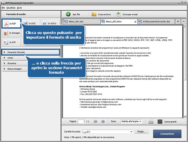 Come convertire i file DOC/DOCX in formato PDF? Passo 3