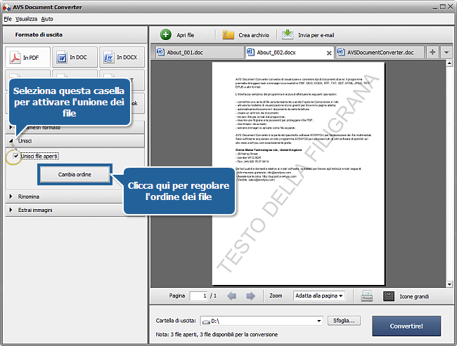 Come convertire i file DOC/DOCX in formato PDF? Passo 4