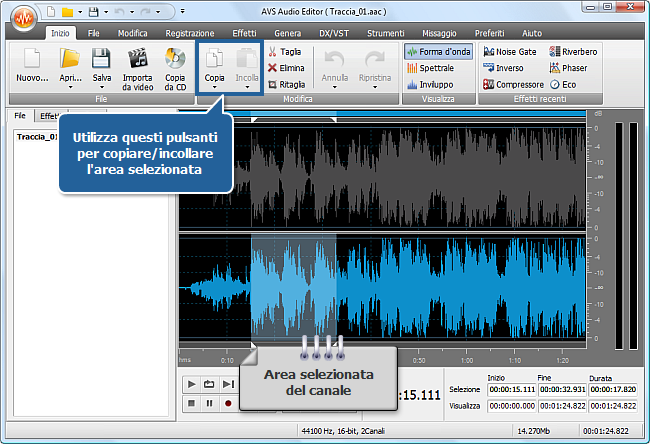 Come elaborare i canali individuali con AVS Audio Editor? Passo 4