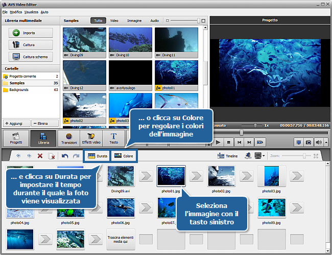 Come creare una presentazione usando AVS Video Editor? Step 1