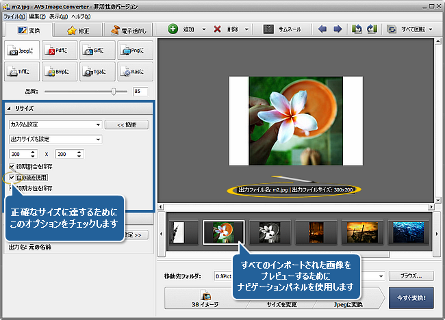 How to avoid the loss of some image areas while resizing? Step 3