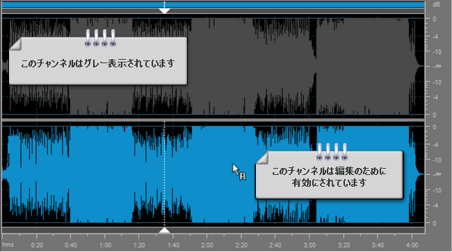 AVS Audio Editor で個々のチャネルを編集する方法。ステップ 3
