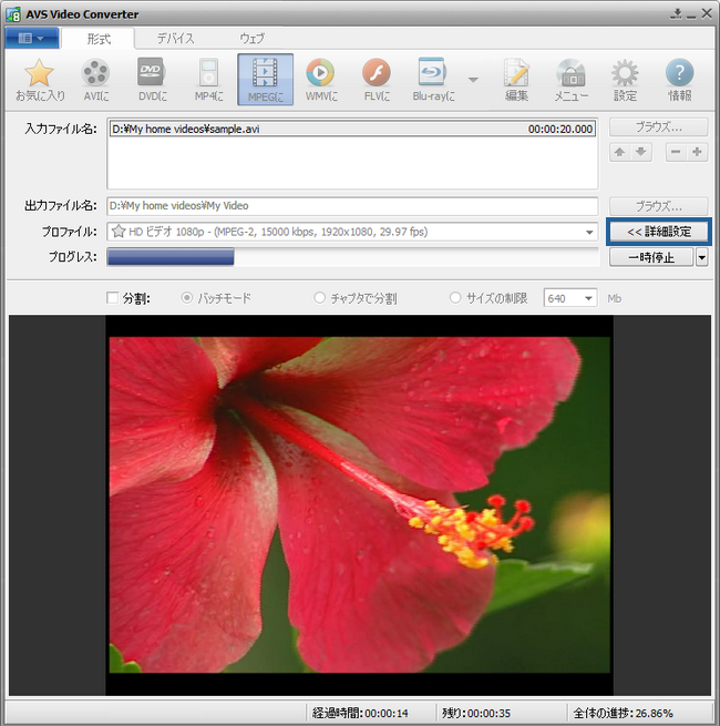 DivX、Xvid、AVI、MPEG、WMV、MOV への動画変換の方法。ステップ 5