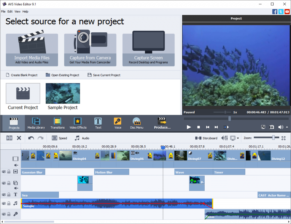 AVS Video Editor interface