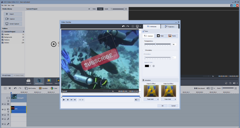 Video watermark in AVS Video Editor